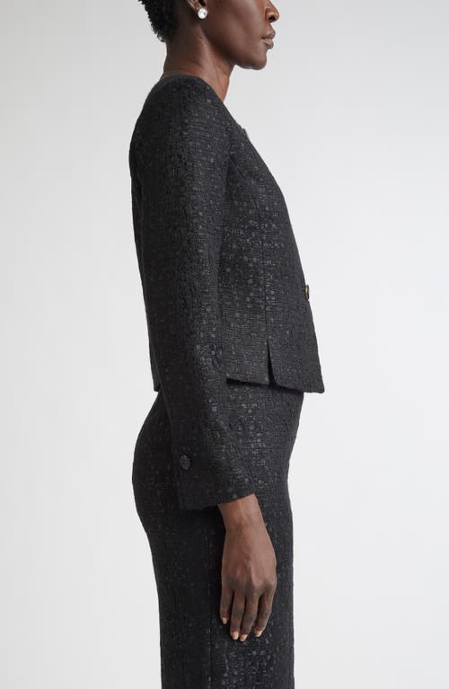 St John St. John Compact Tape Tweed Jacket In Black