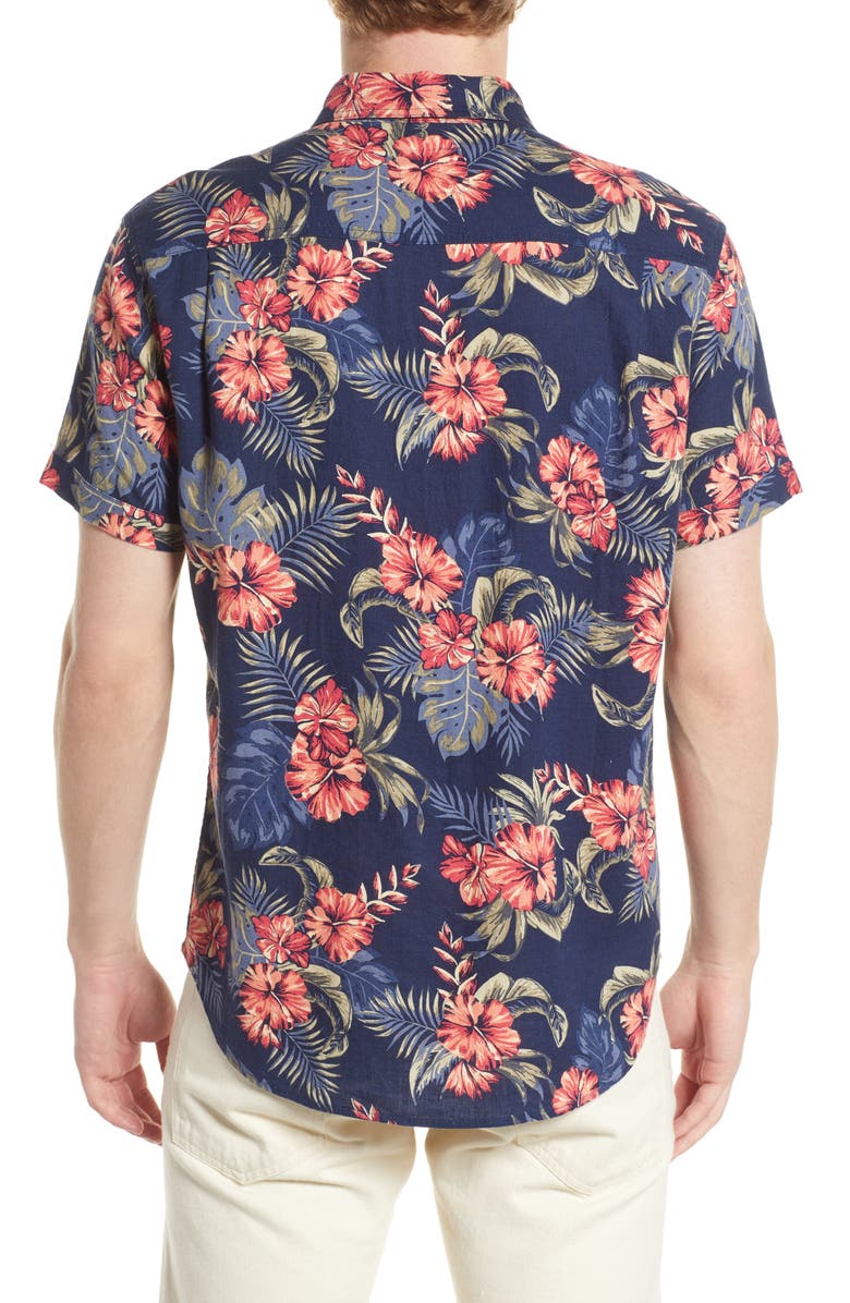 Rails Carson Floral Linen Blend Button-Up Shirt, Alternate, color, 