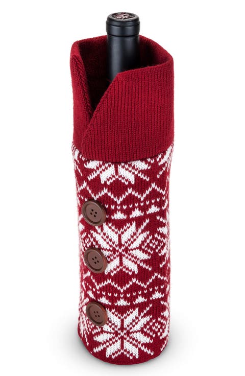 Wool Holiday Wine Bottle Sweater
