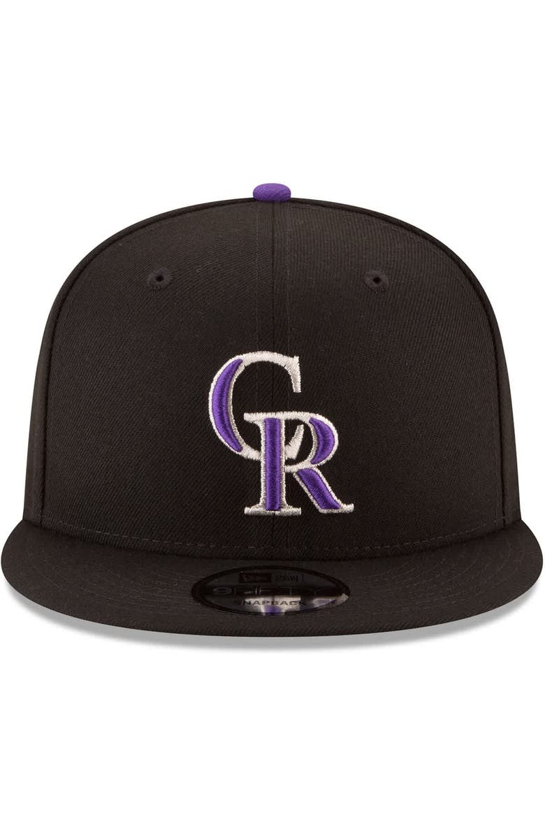 New Era Men's New Era Black Colorado Rockies Team Color 9FIFTY Snapback Hat, Alternate, color, Black
