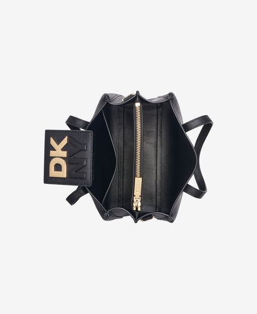 Dkny Faye Small Satchel In Blk/gold