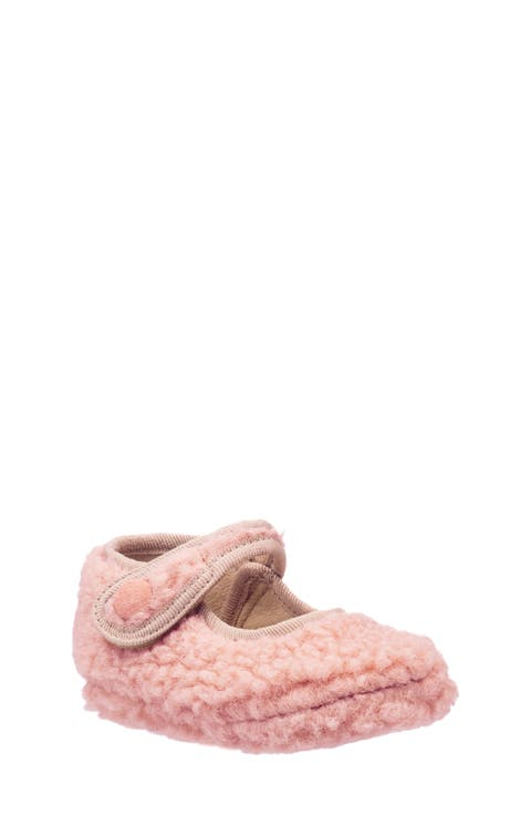 Faux Shearling Mary Jane Flat (Baby)