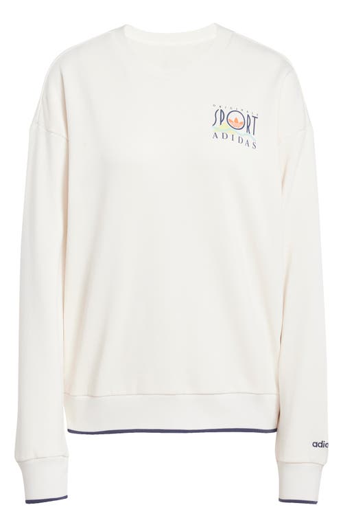 Adidas Originals Sports Cotton Crewneck Sweatshirt In Cloud White