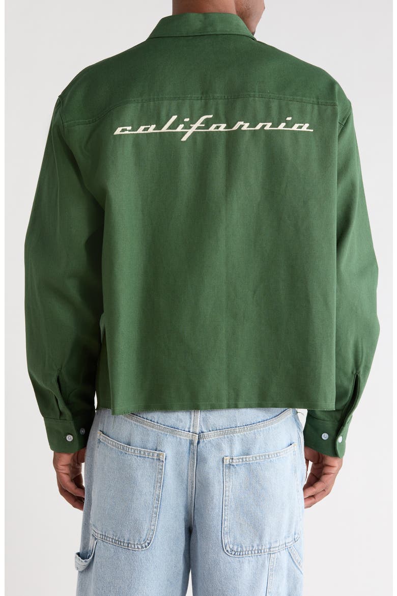 Sportster Cotton Canvas Button-Up Shirt, Alternate, color, GREEN