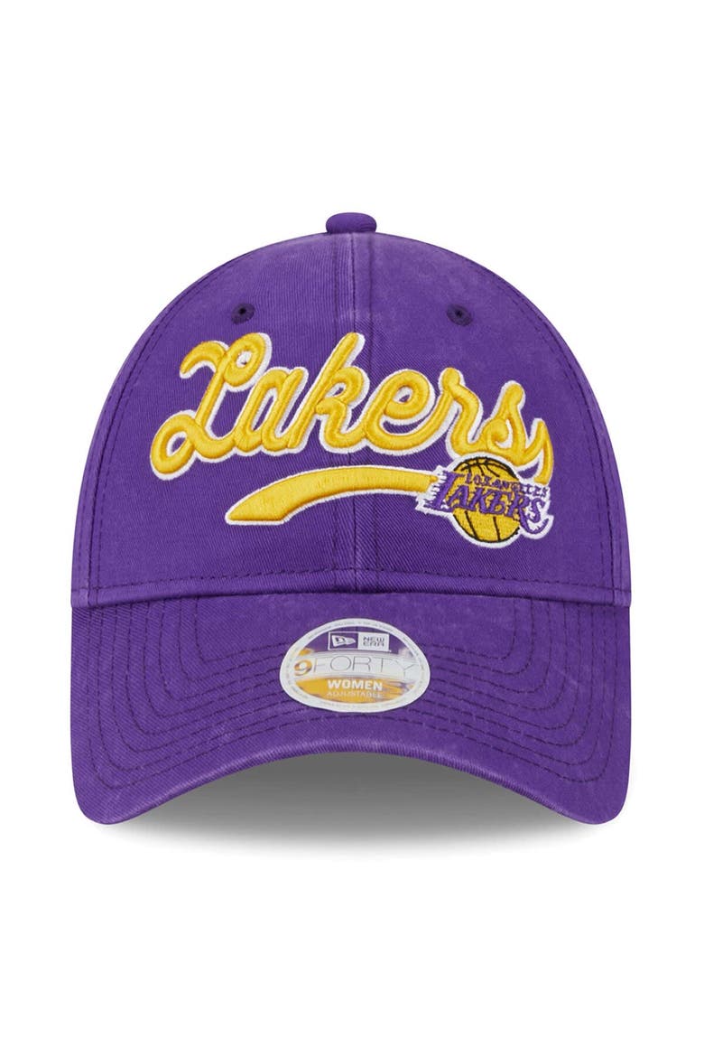 Women's New Era Purple Los Angeles Lakers Cheer Tailsweep 9FORTY Adjustable Hat, Alternate, color, Purple