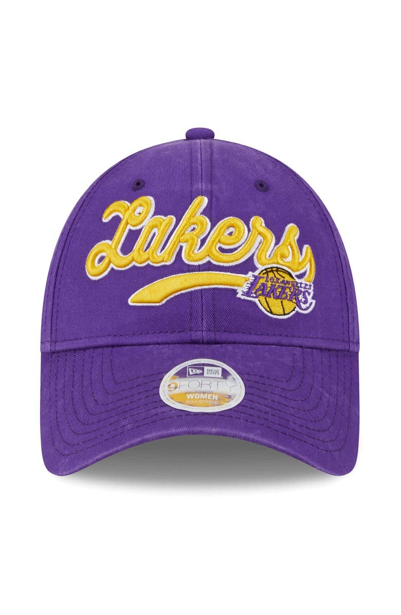 New Era Women's New Era Purple Los Angeles Lakers Cheer Tailsweep 9FORTY Adjustable Hat, Alternate, color,