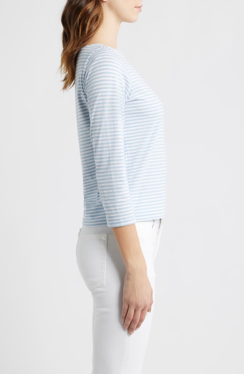 FRAME Stripe Boat Neck Top, Alternate, color, Powder Blue Multi