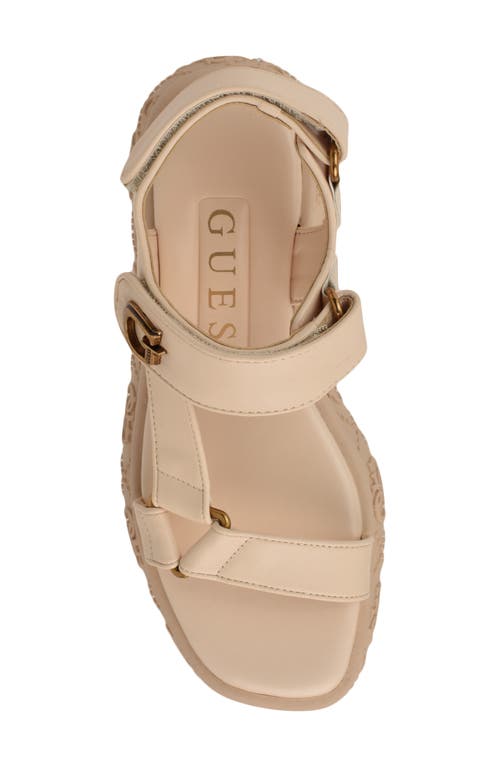 Guess Lanara Ankle Strap Platform Sandal In Ivory