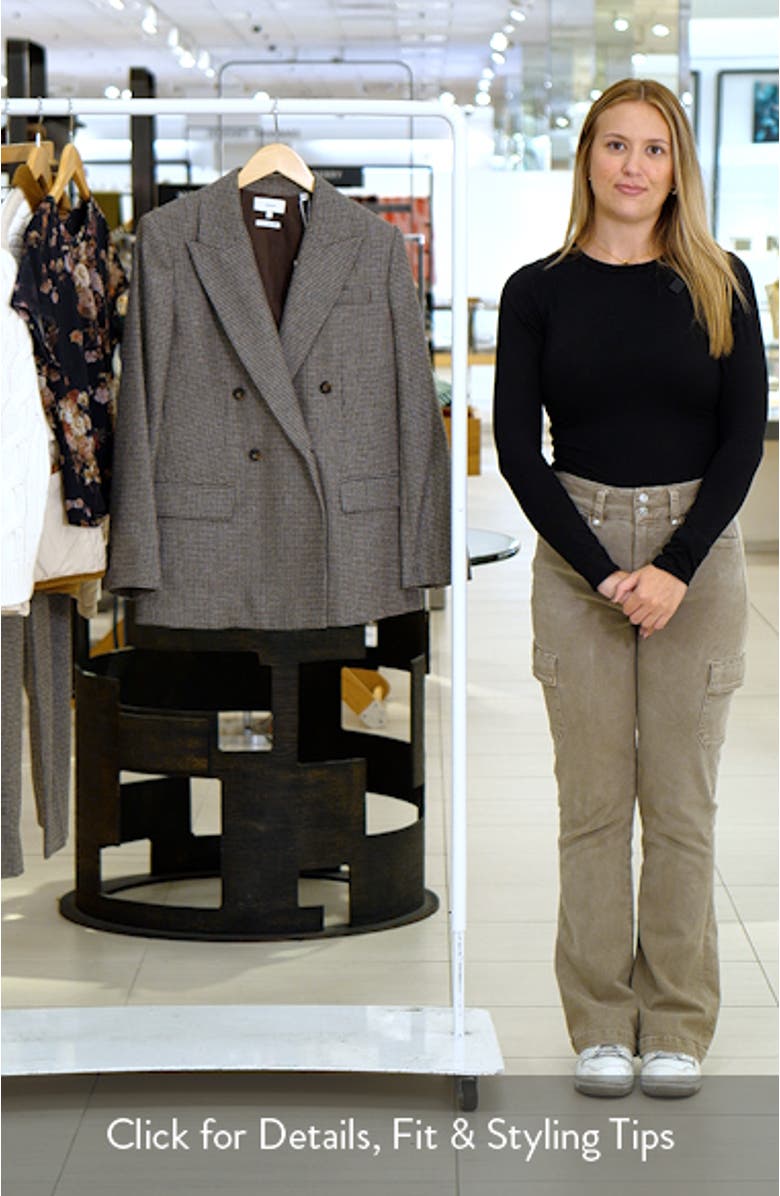 Wool Blend Houndstooth High Rise Trousers, sales video thumbnail