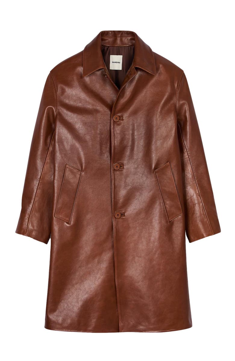 SANDRO Leather mac, Alternate, color, 