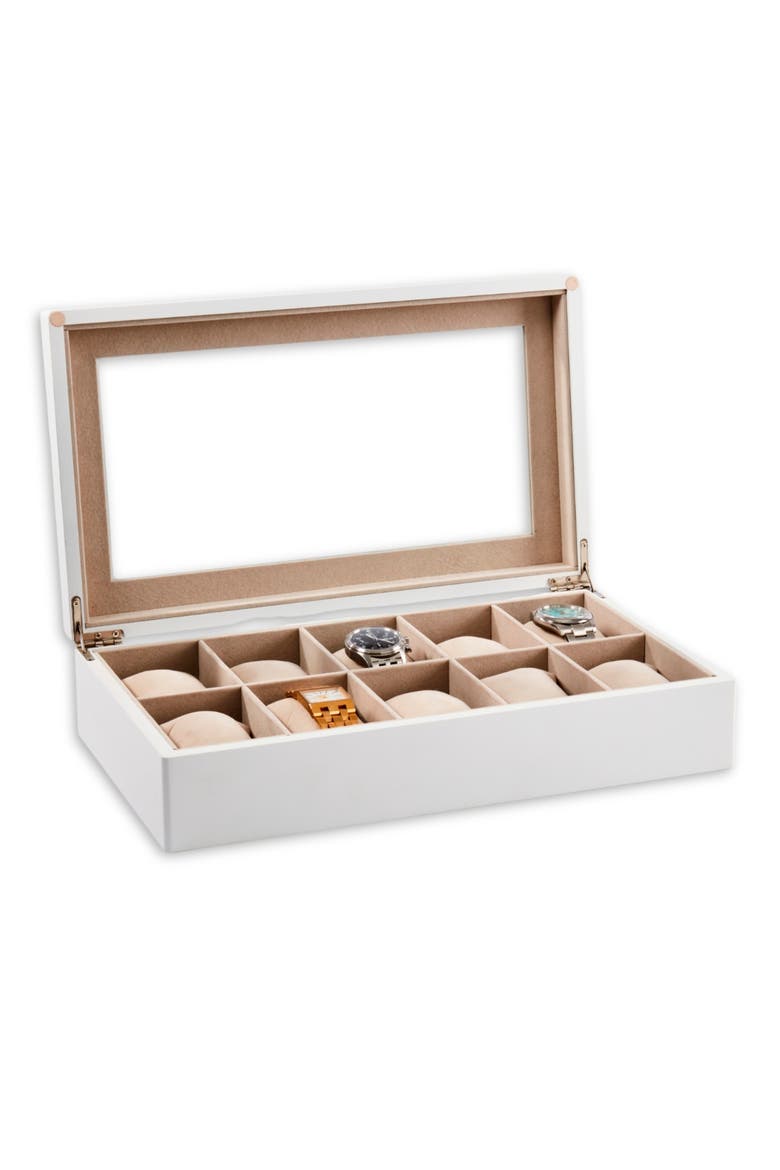 Modena Wood Watch Case, Alternate, color, WHITE