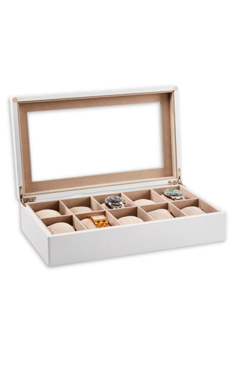 Bey-Berk Modena Wood Watch Case, Alternate, color, White