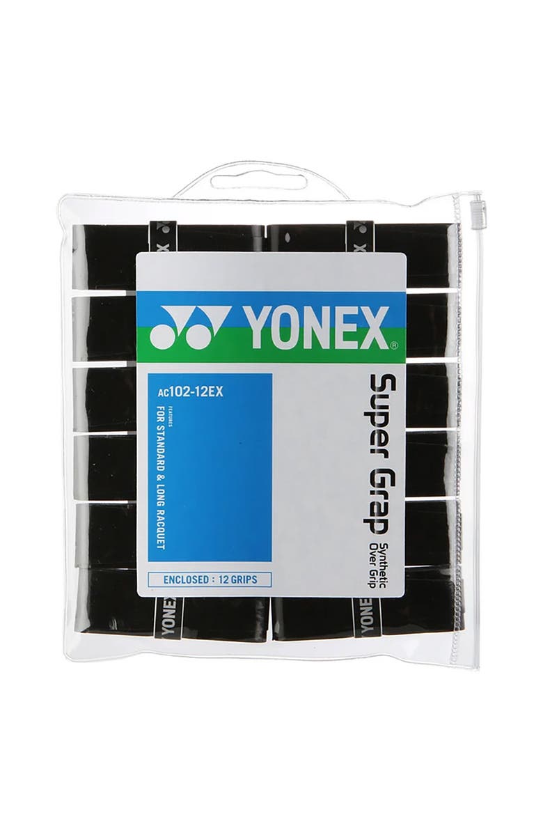 YONEX Super Grap Black 12-Pack Overgrip, Main, color, Black