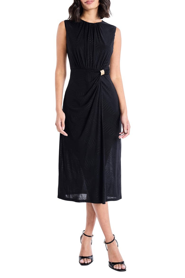 Sleeveless Midi Dress, Main, color, BLACK