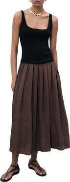 MANGO Pleated Tank Maxi Dress