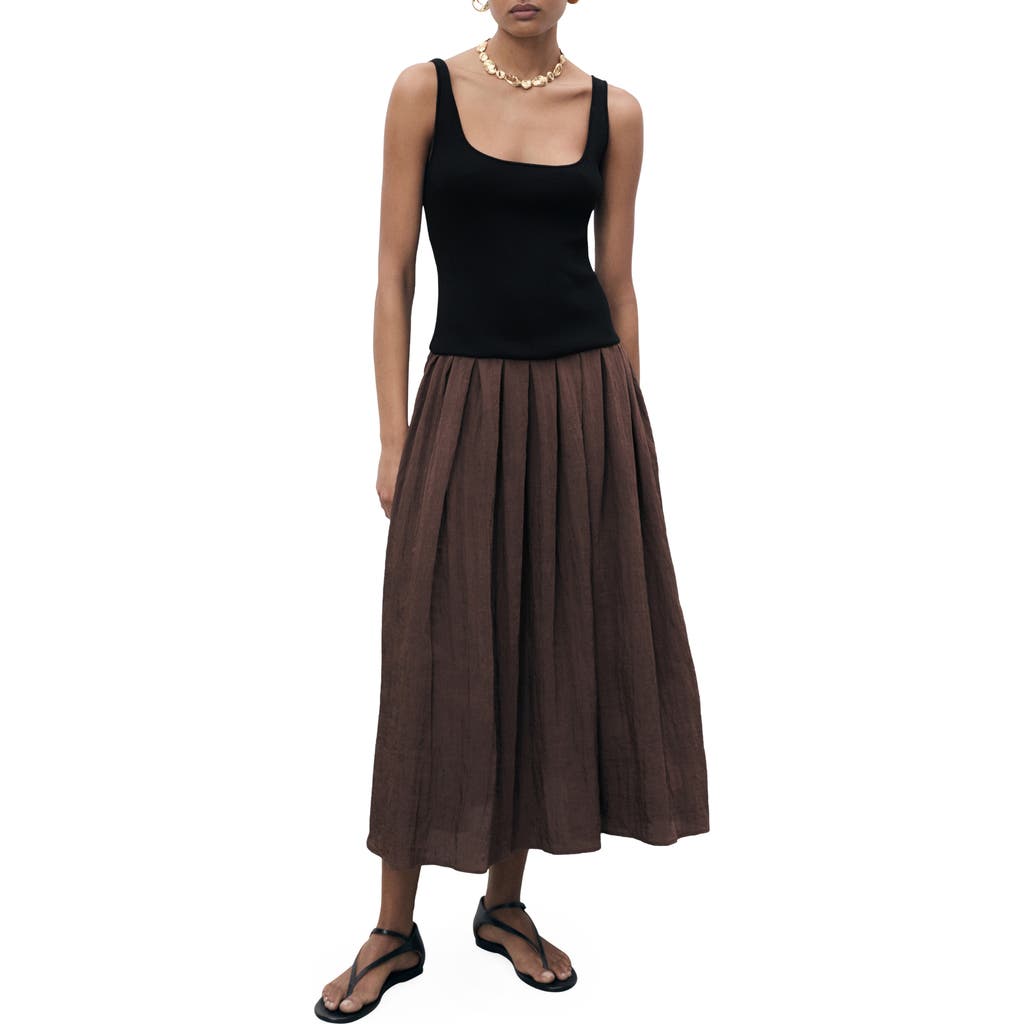 Shop Mango Pleated Tank Maxi Dress