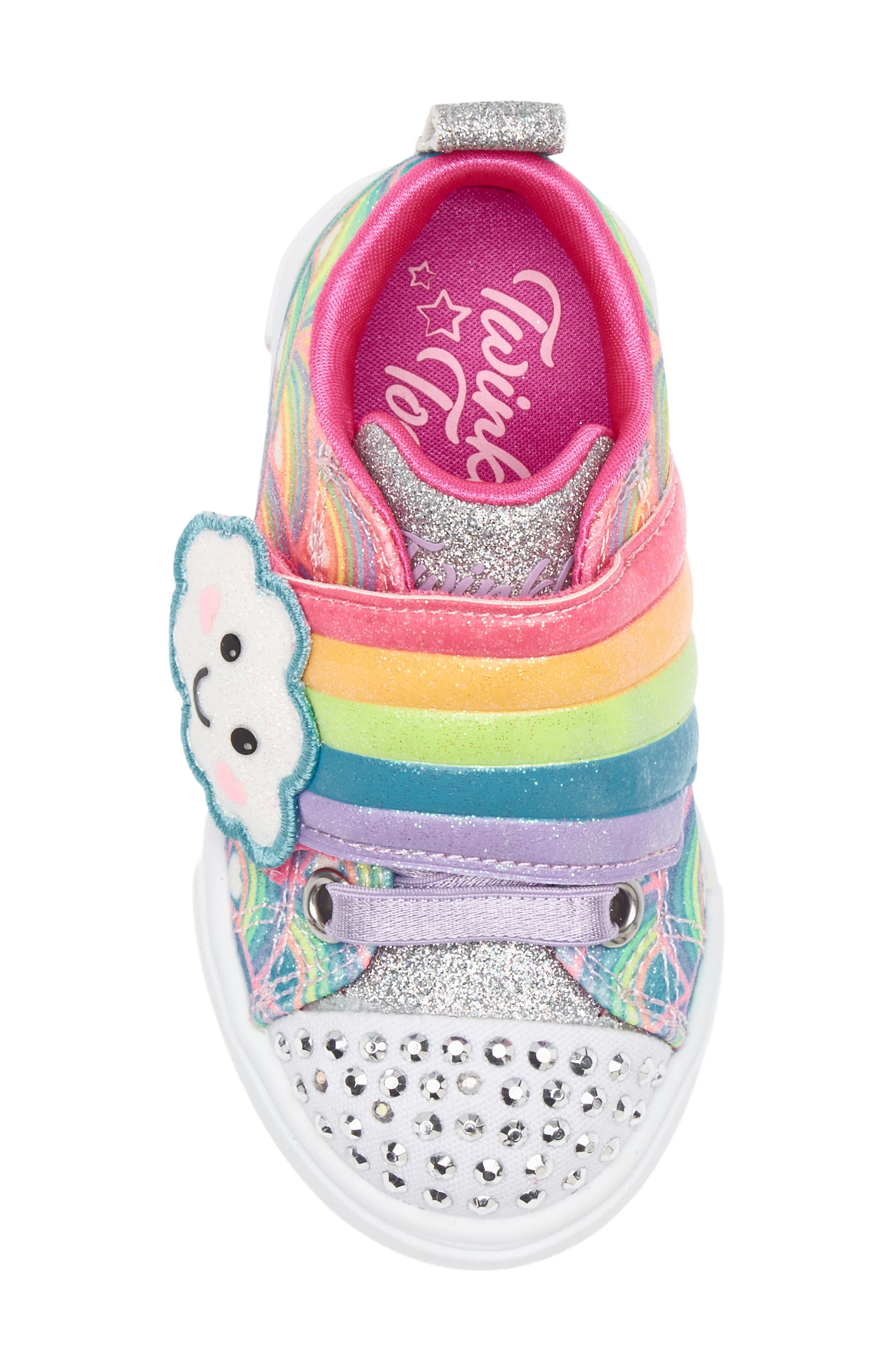 SKECHERS Kids' Butterfly Light Up Sneaker, Alternate, color, Hot Pink Multi
