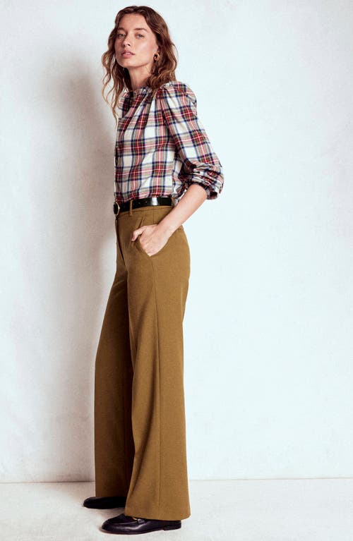 Boden Belgravia Wide Leg Trousers In Brown
