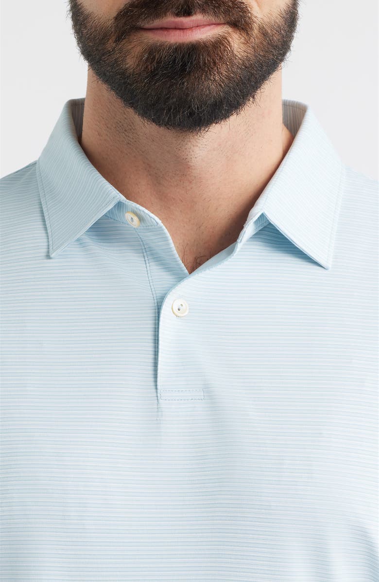 Peter Millar Featherweight Trading Stripe Performance Polo, Alternate, color, Seaflower