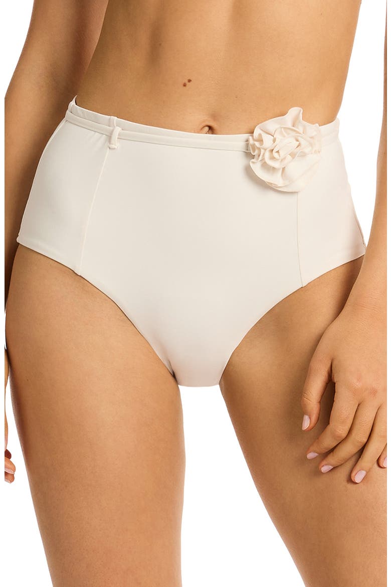 Casa Del Mar Belted High Waist Bikini Bottoms, Main, color, COCONUT