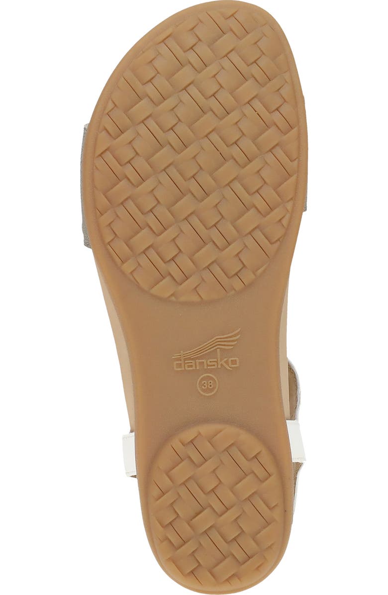 Dansko Jodie Ankle Strap Sandal, Alternate, color, Platino/ White Leather