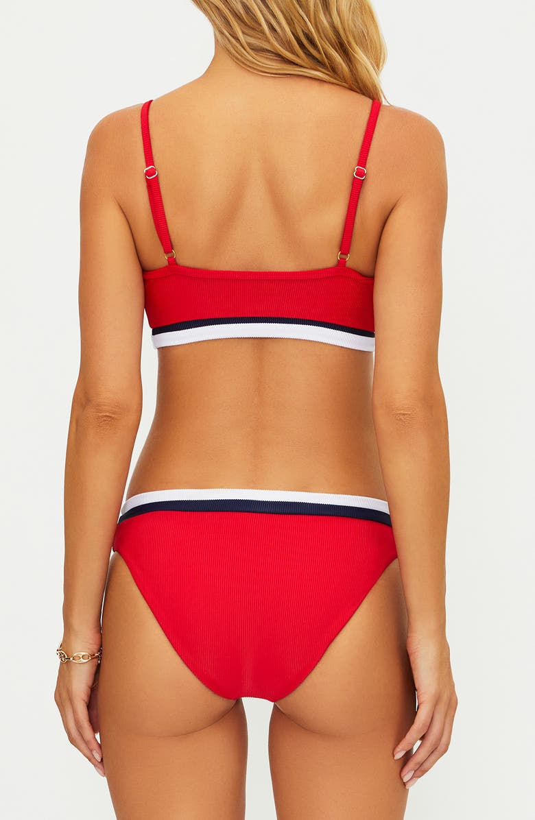 Beach Riot Val Rib Bikini Top, Alternate, color, Crimson Firework Colorblock