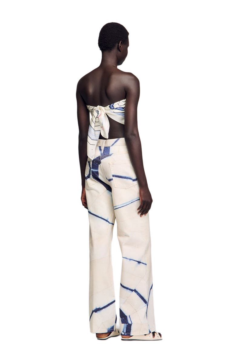 SANDRO Wide-leg striped jeans, Alternate, color,