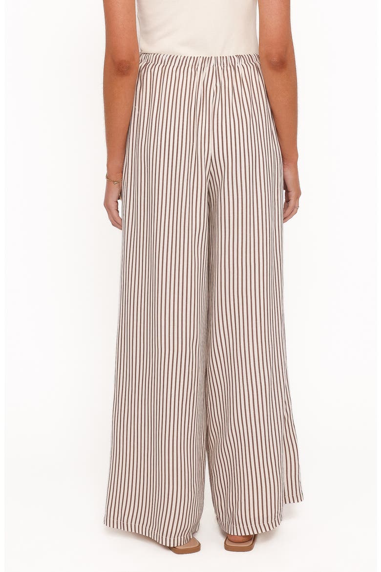 Elowen High Rise Wide Leg Drawstring Pants, Alternate, color, BROWN STRIPE