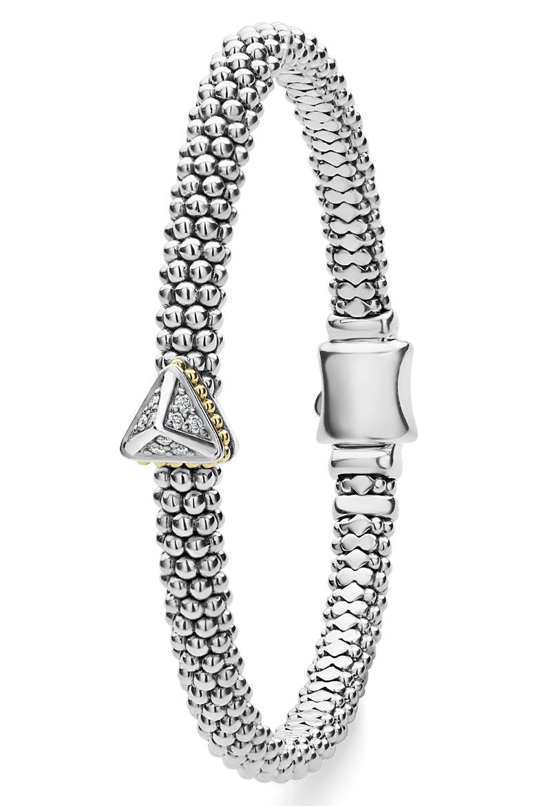 KSL Lux Diamond Pyramid Bracelet, Alternate, color, SILVER/ DIAMOND