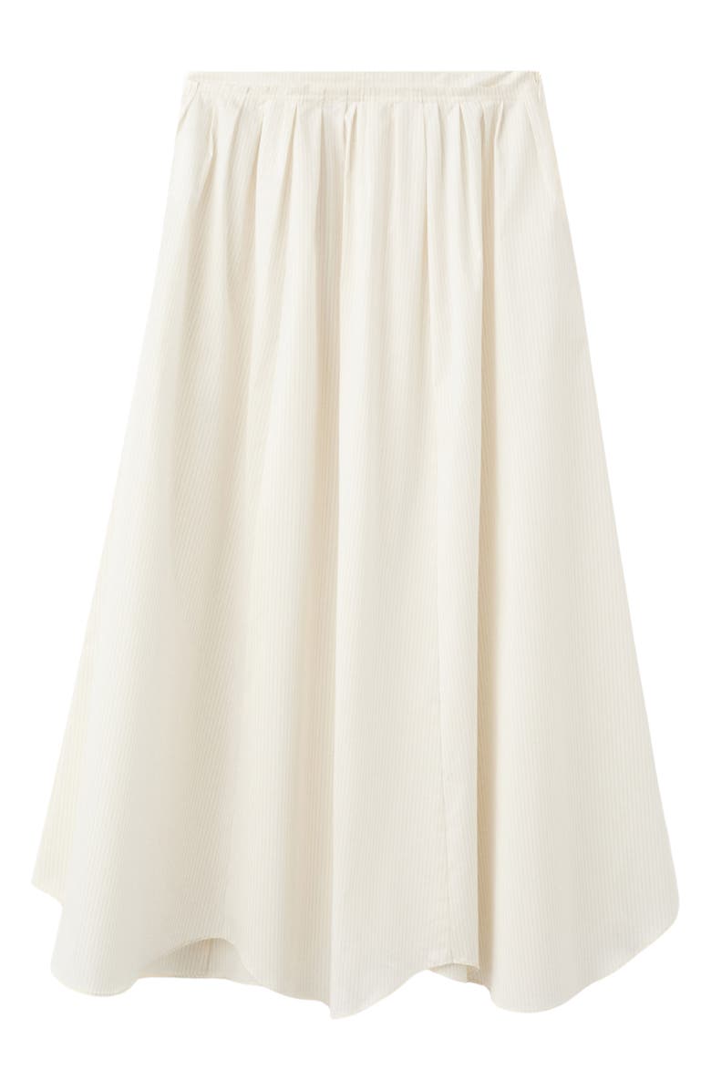 MANGO Flared Cotton Blend Maxi Skirt, Main, color, Ecru