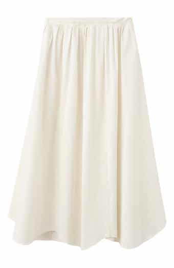 Flared Cotton Blend Maxi Skirt