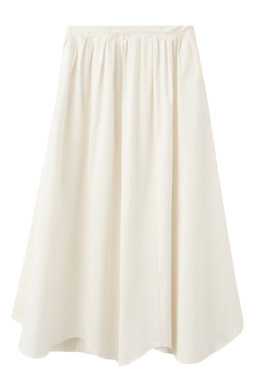 Mango Flared Cotton Blend Maxi Skirt In White