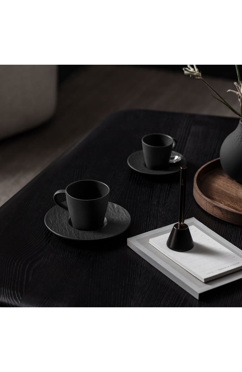 Villeroy & Boch Manufacture Rock Coffee Cup Saucer, Alternate, color, Black