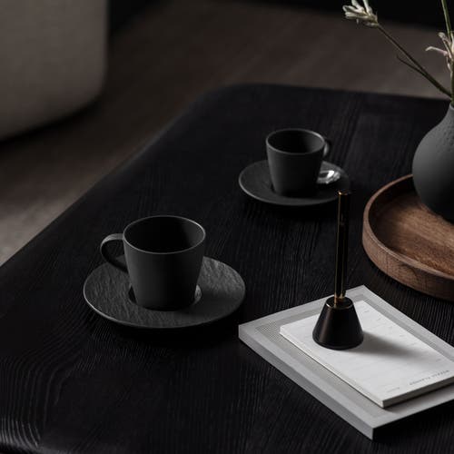 Villeroy & Boch Manufacture Rock Coffee Cup Saucer In Black
