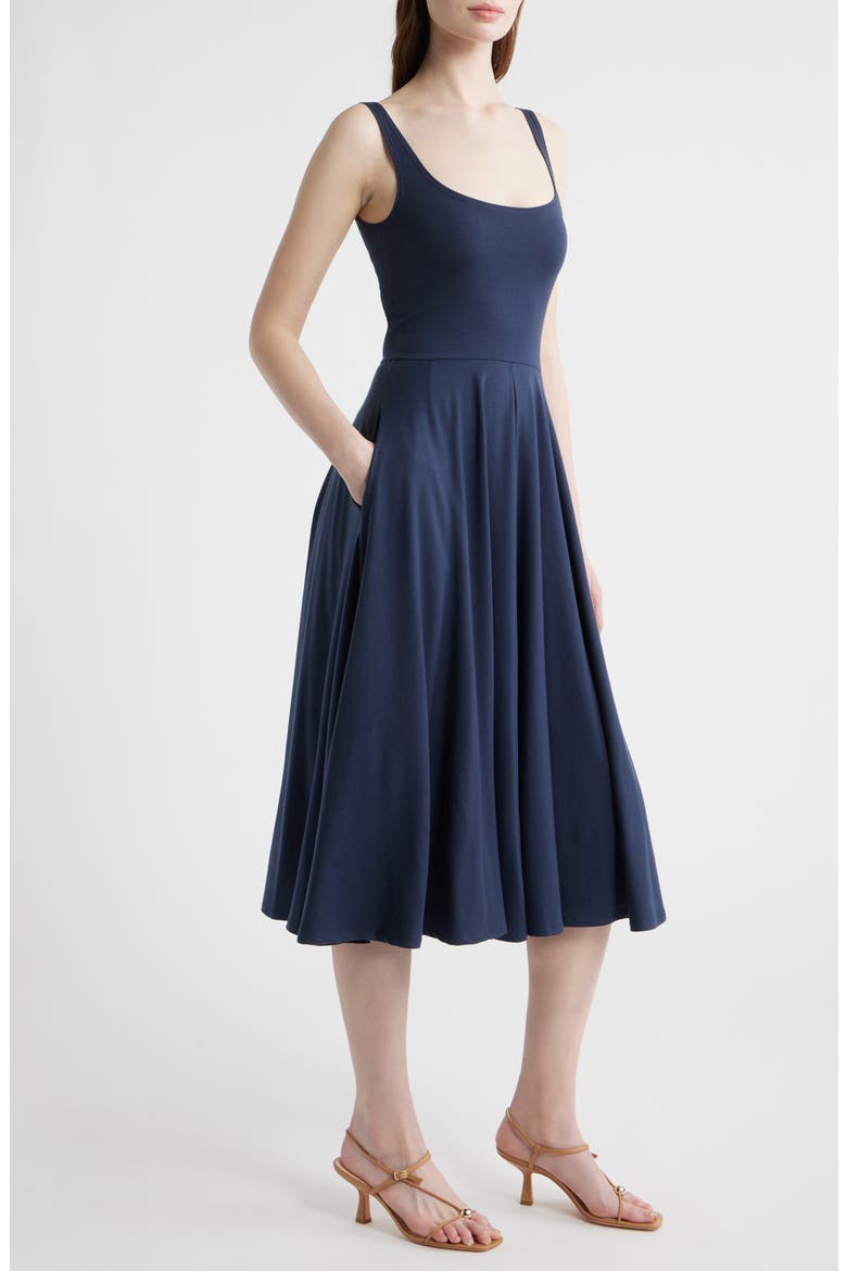 Rou Jersey Midi Dress, Alternate, color, MIDNIGHT