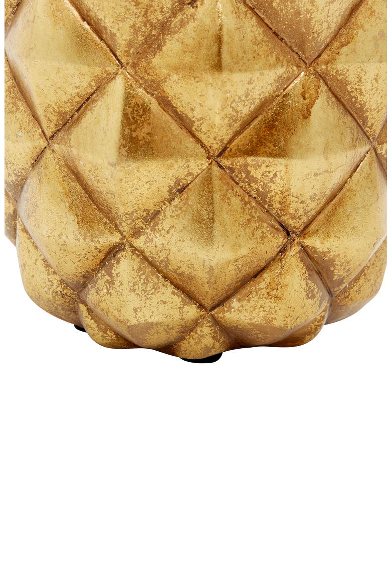 Goldtone Polystone Pineapple Fruit Sculpture, Alternate, color, GOLD