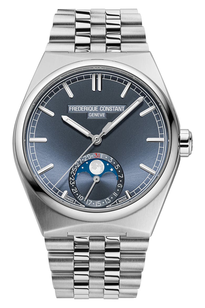 Classics Moonphase Date Automatic Bracelet Watch, 39mm, Main, color, SILVER-TONE