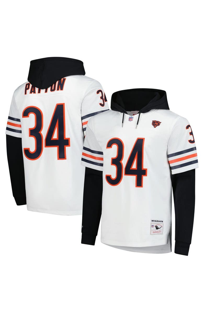 Mitchell & Ness Men's Mitchell & Ness Walter Payton White Chicago Bears Player Name & Number Hoodie Legacy Jersey, Main, color, 