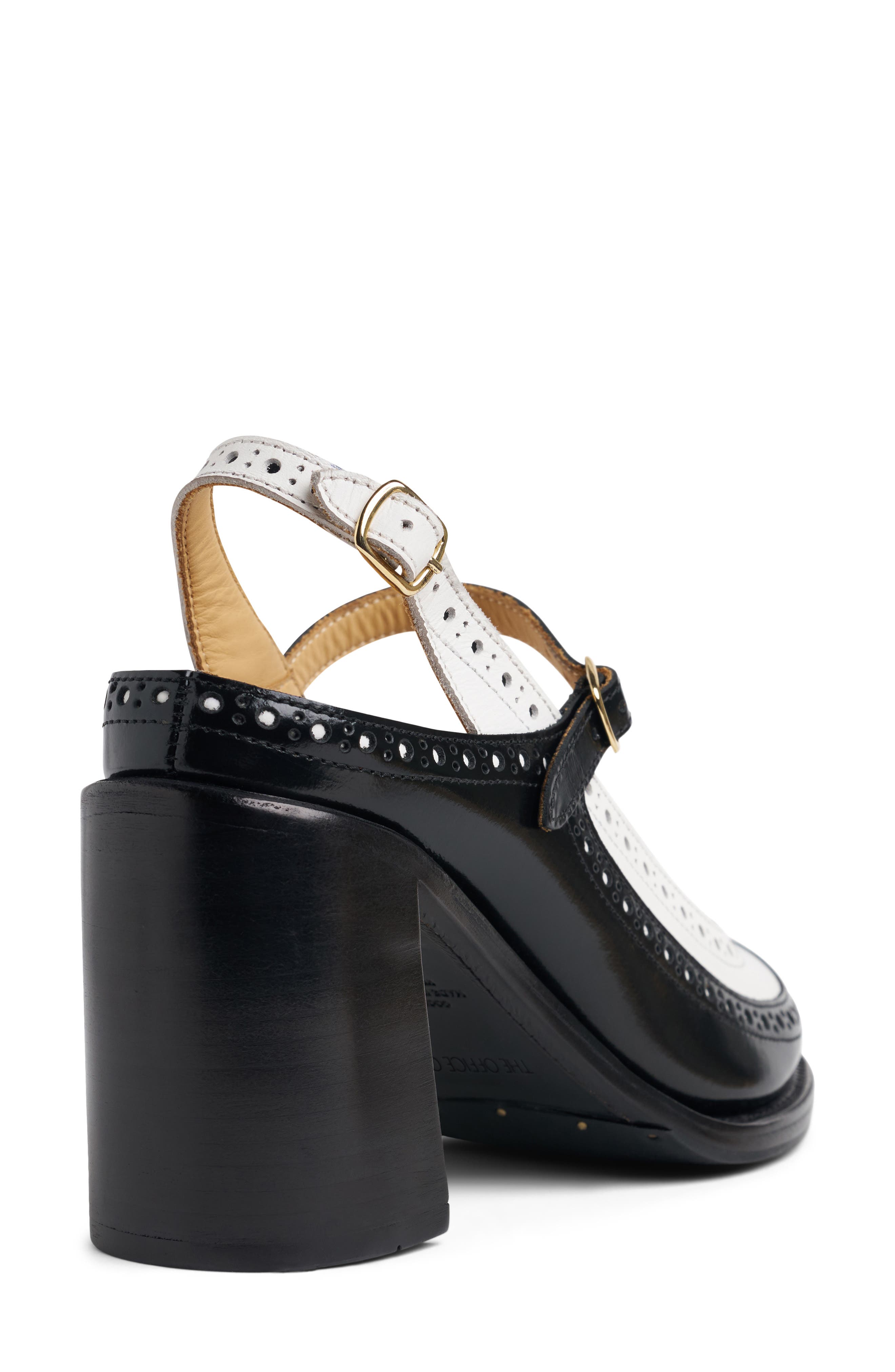 THE OFFICE OF US Mrs. Russel Ankle Strap Pump, Alternate, color, Black/ White