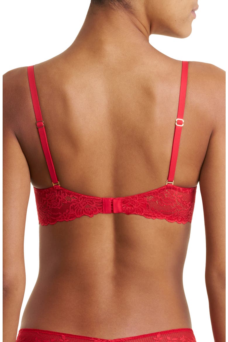 Heavenly Lace Convertible Balconette Bra, Alternate, color, HOLIDAY RED