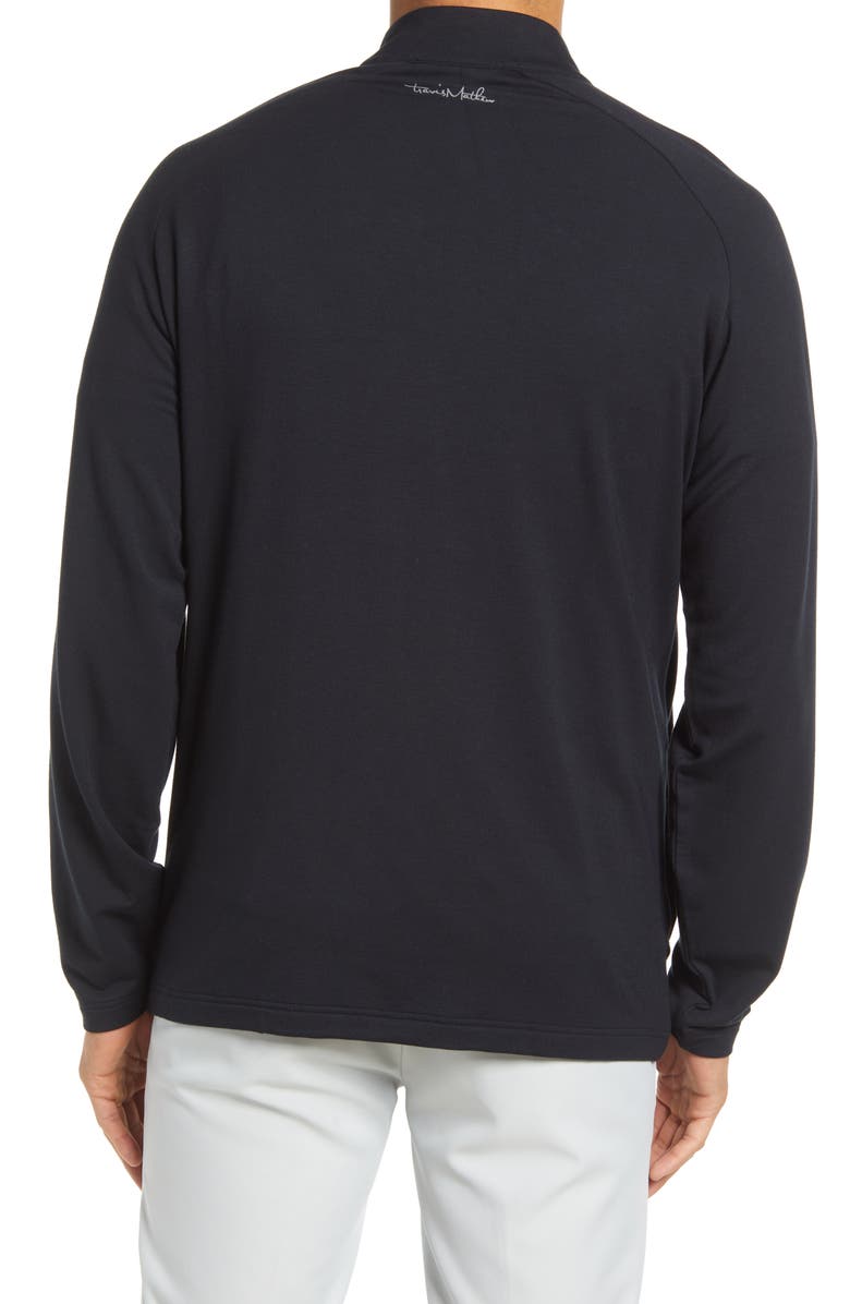 TravisMathew Men's Networking Quarter Zip Fleece Pullover, Alternate, color, Black
