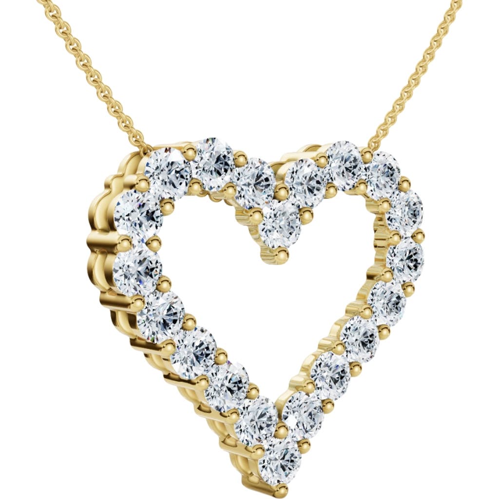 Bliss Diamond 1ct Diamond Heart Pendant 14k Gold Lab Grown 3/4" Tall Necklace In 14k Yellow Gold