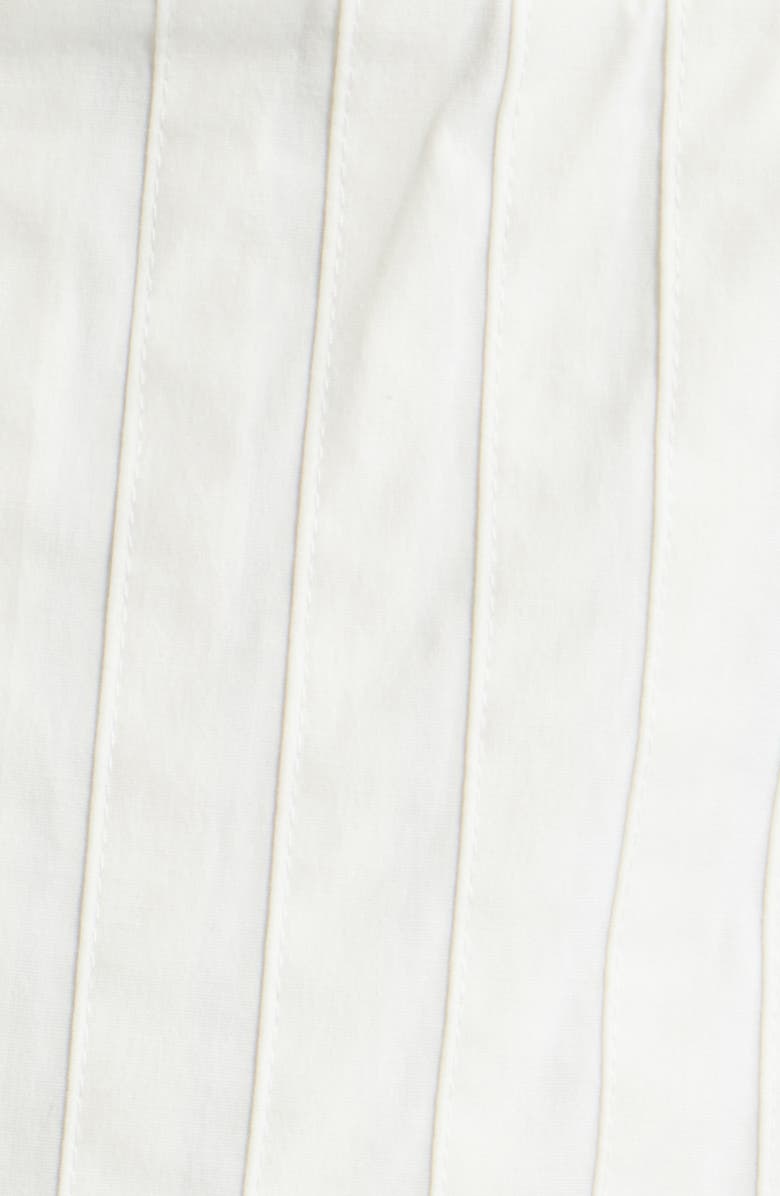 Line & Dot Oia Pleated Off the Shoulder Romper, Alternate, color, White/ Blue