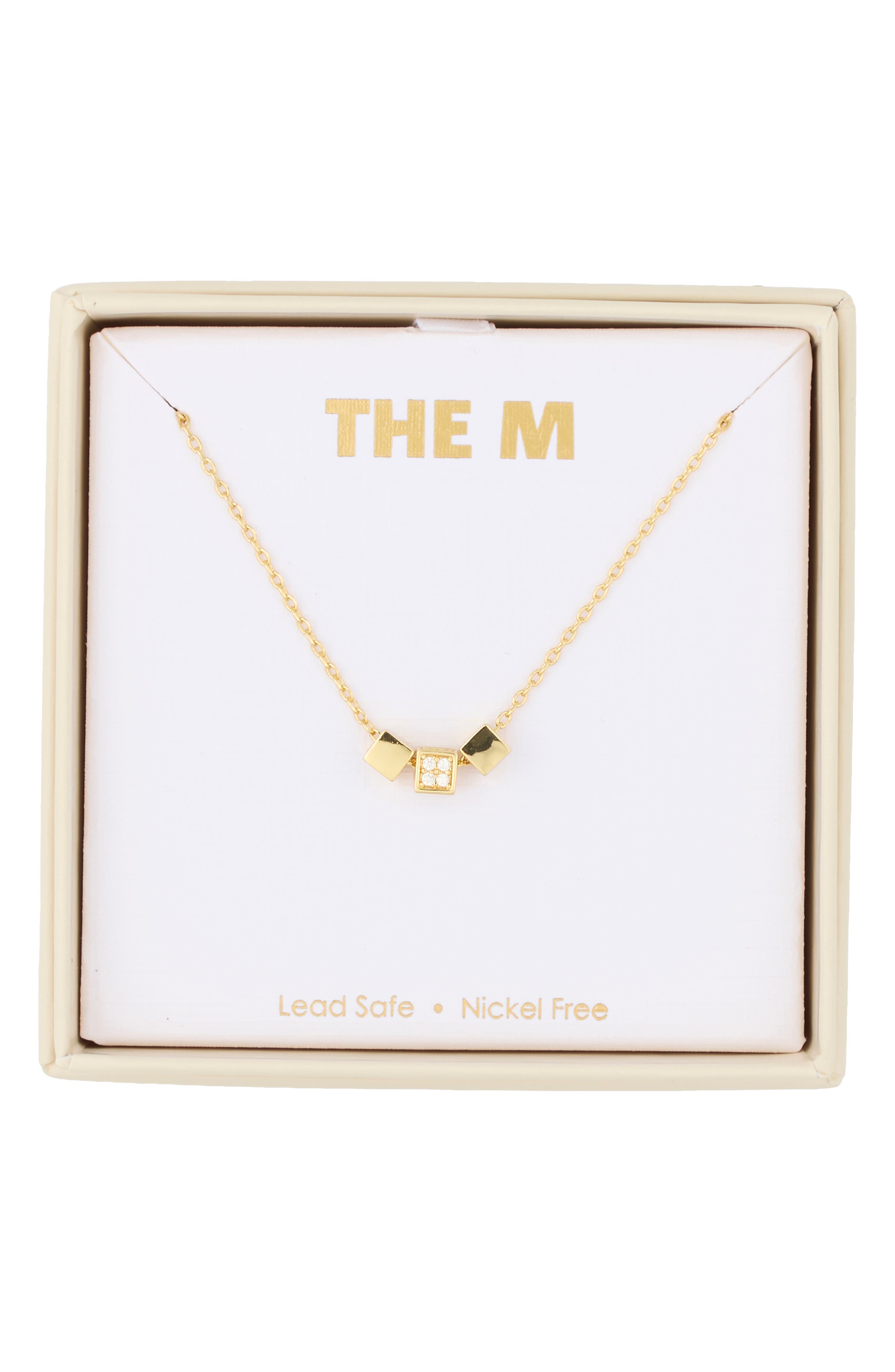 Mini Cube Cubic Zirconia Pendant Necklace