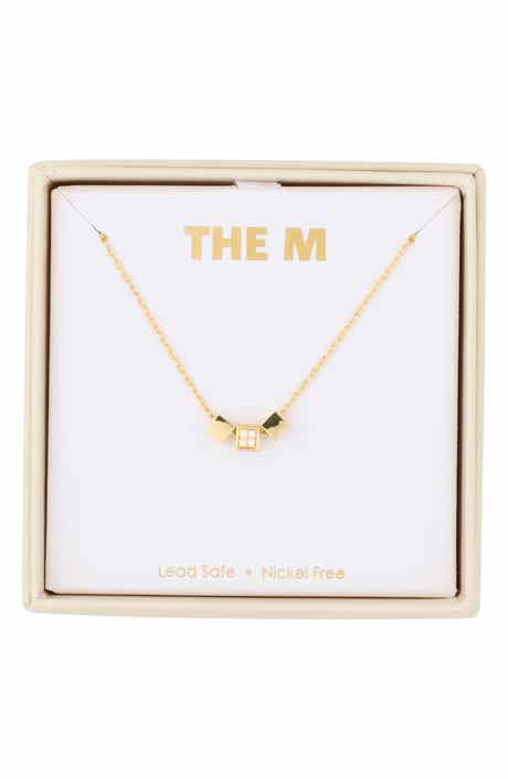 Mini Cube Cubic Zirconia Pendant Necklace