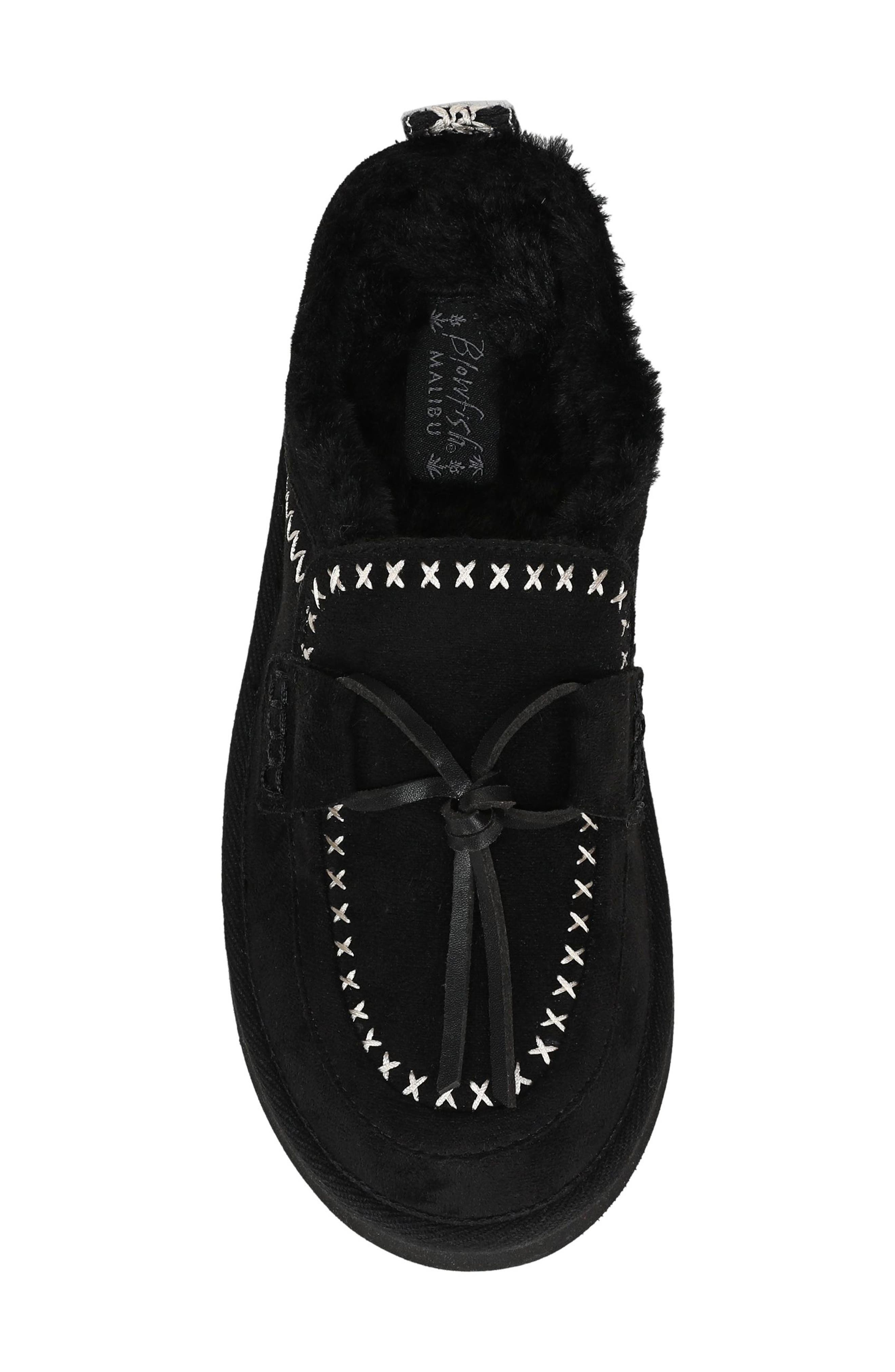 Blowfish Malibu Montreal Faux Fur Lined Slipper, Alternate, color, Black Faux Suede