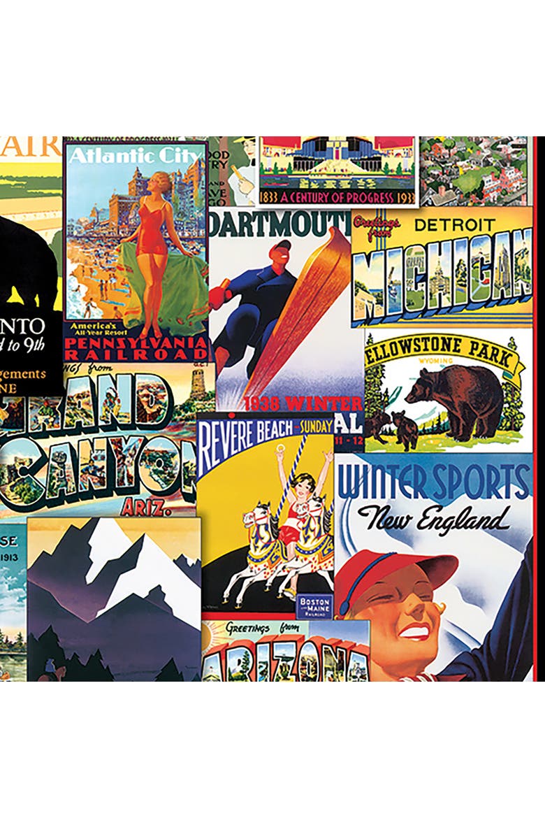 Travel USA Vintage Posters 1000 Piece Puzzle, Alternate, color, Multicolored