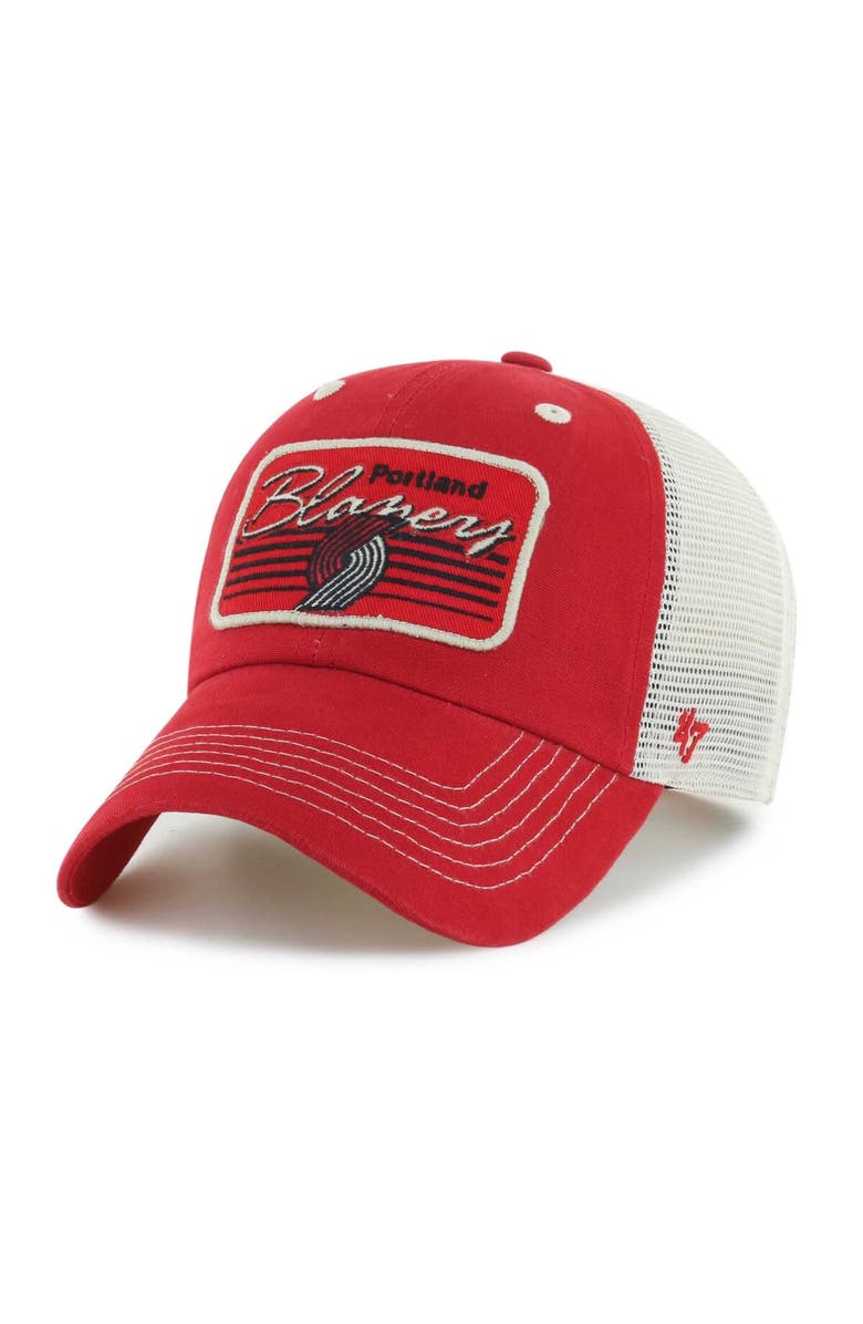 '47 Men's '47 Red Portland Trail Blazers Five Point Patch Clean Up Adjustable Hat, Main, color, 