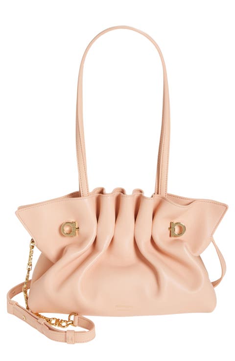 Small Gancio Piercing Soft Leather Shoulder Bag