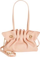 FERRAGAMO Small Gancio Piercing Soft Leather Shoulder Bag